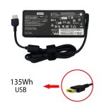 آداپتور لپ تاپ لنوو 20V 6.76A USB سر یو اس بی