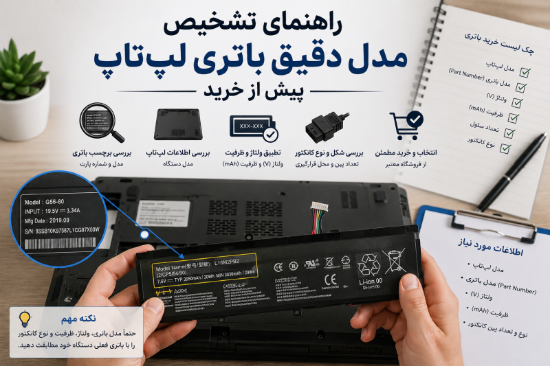 مدل باتری لپ تاپ