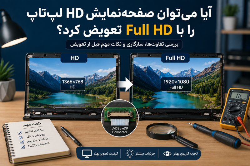 ارتقای صفحه نمایش لپ تاپ