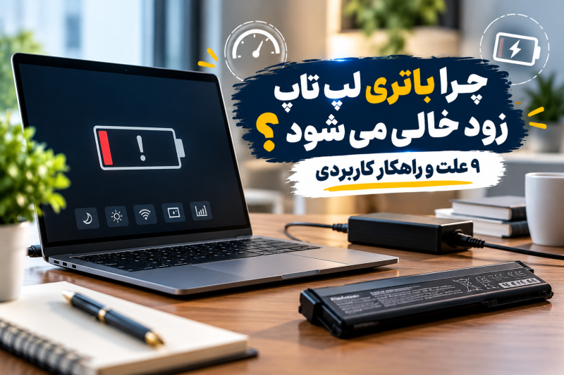 علت زود خالی شدن باتری لپ تاپ